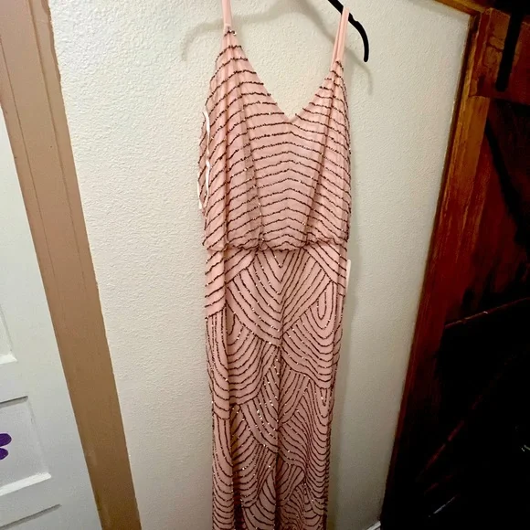 Adrianna Papell | Dresses | Adrianna Papell Art Deco Beaded Blouson Gown In Blush | Poshmark Adrianna Papell | Dresses | Adrianna Papell Art Deco Beaded Blouson Gown In Blush | Poshmark